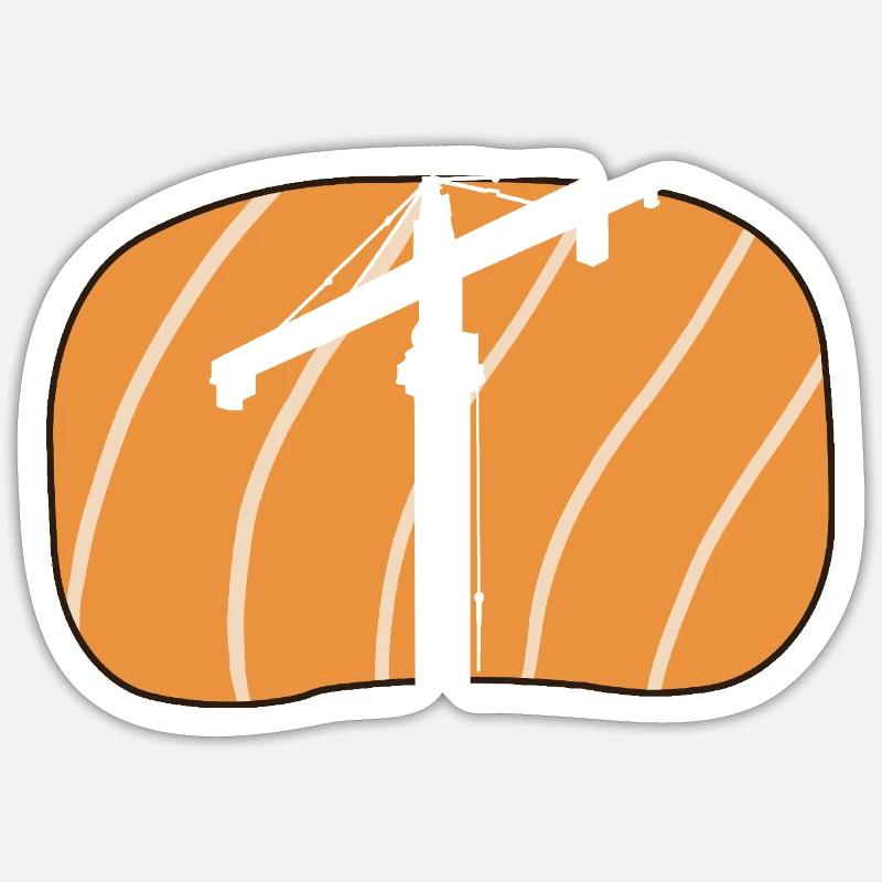 Baustelle Kran - Sticker Größe S (10 x 10 cm) - Mattweiß