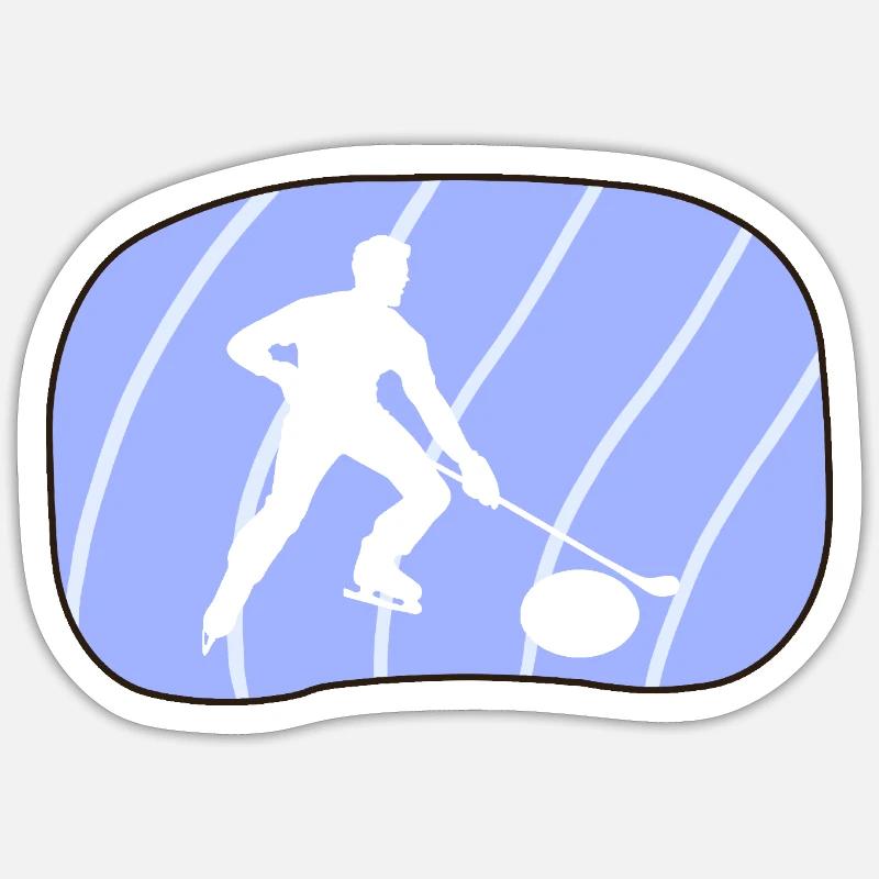Curling Curlingstick Curlingstein - Sticker taille S (10 x 10 cm) - blanc mat