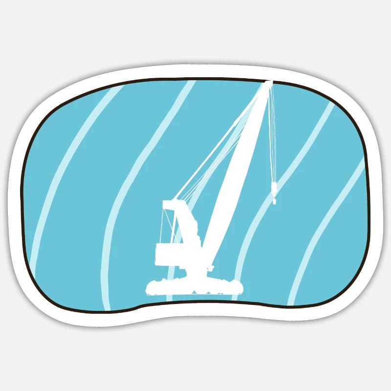Crane Construction Worker - Sticker size S (10 x 10 cm) - white matte