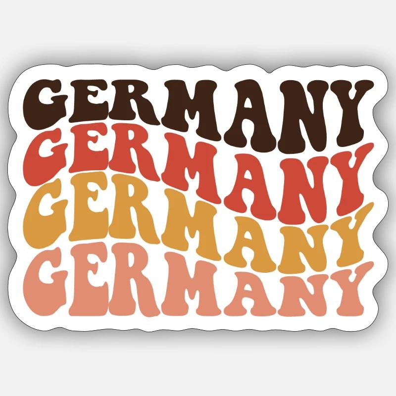 Germany Retro Text Layers Sticker Größe S (10 x 10 cm)