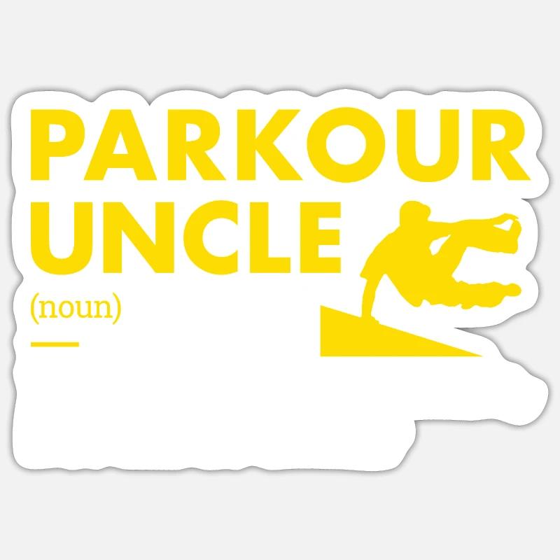 Traceur Uncle Définition Parkour - Sticker taille S (10 x 10 cm) - blanc mat