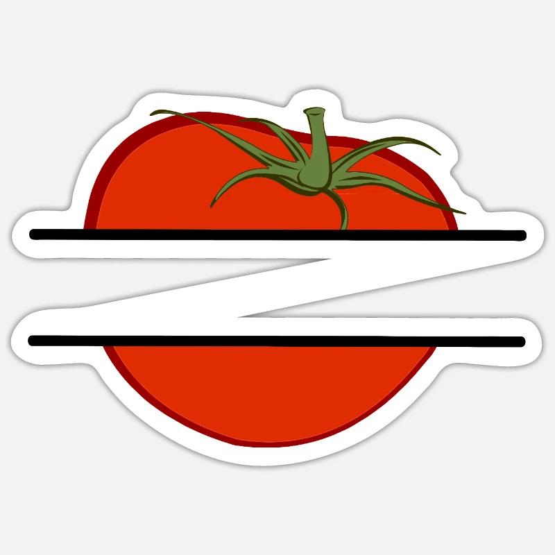 Bannière tomate - Sticker taille S (10 x 10 cm) - blanc mat
