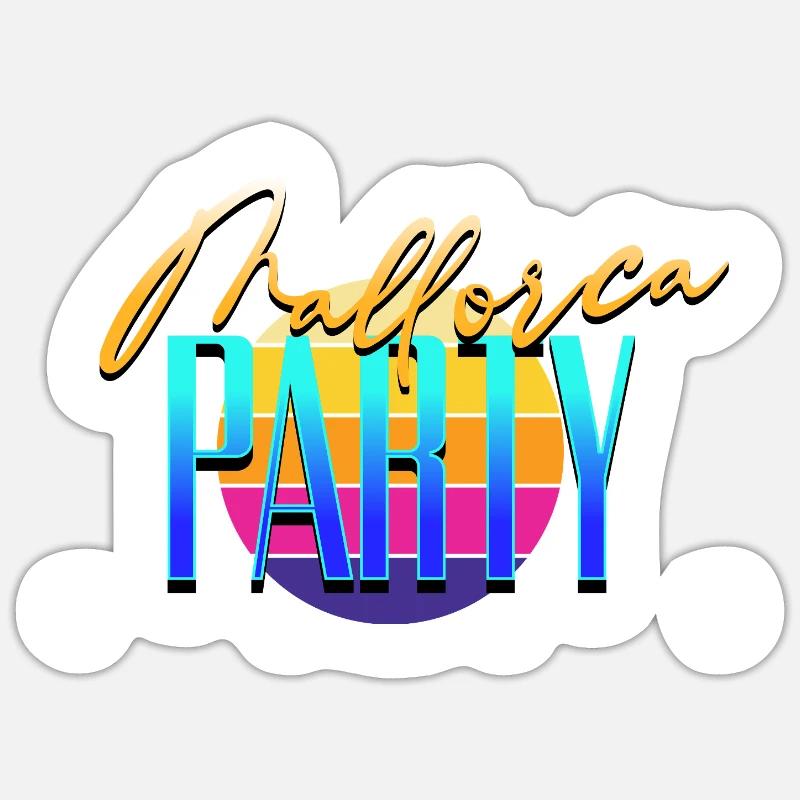 Mallorca Party Crew - Sticker taille S (10 x 10 cm) - blanc mat