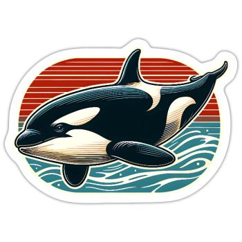 Orque Épaulard - Sticker taille S (10 x 10 cm) - blanc mat - Devant