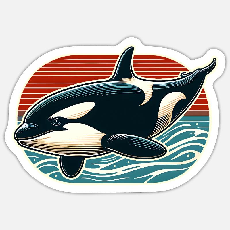 Orca Schwertwal Sticker Größe S (10 x 10 cm)