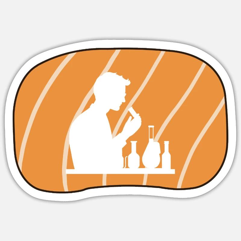 Chimie Atome - Sticker taille S (10 x 10 cm) - blanc mat