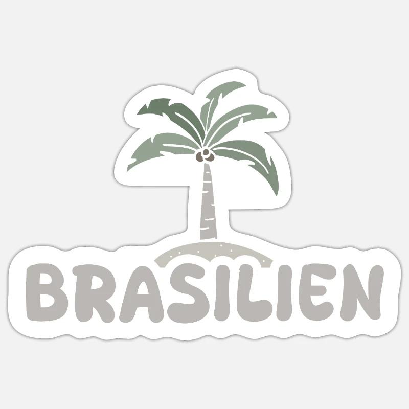 Brésil Brésil - Sticker taille S (10 x 10 cm) - blanc mat
