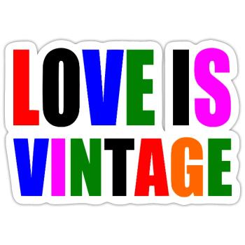 Love is vintage - Sticker Größe S (10 x 10 cm) - Mattweiß - Vorne