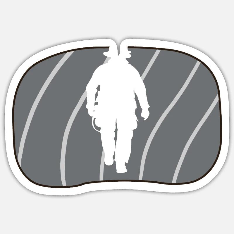 Pompier Pompier Pompier - Sticker taille S (10 x 10 cm) - blanc mat