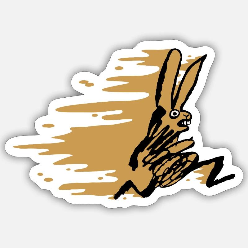 Swift Rabbit (Orange) - Sticker size S (10 x 10 cm) - white matte
