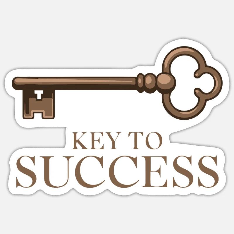 LA CLÉ DU SUCCÈS - Sticker taille S (10 x 10 cm) - blanc mat
