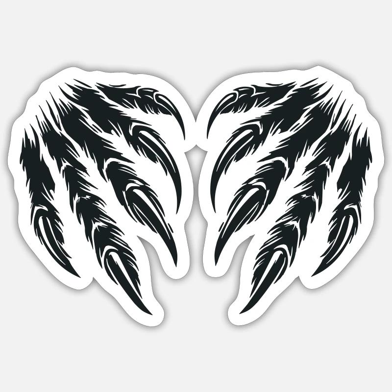 krallen 2 - Sticker Größe S (10 x 10 cm) - Mattweiß
