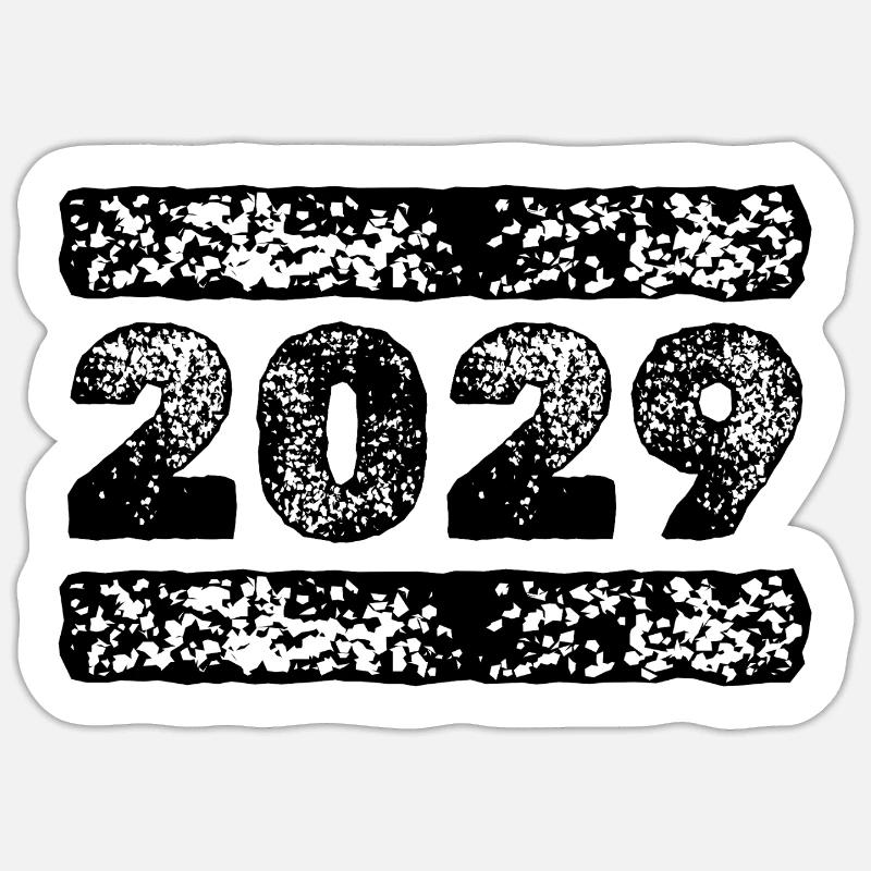 Année 2029 - Sticker taille S (10 x 10 cm) - blanc mat