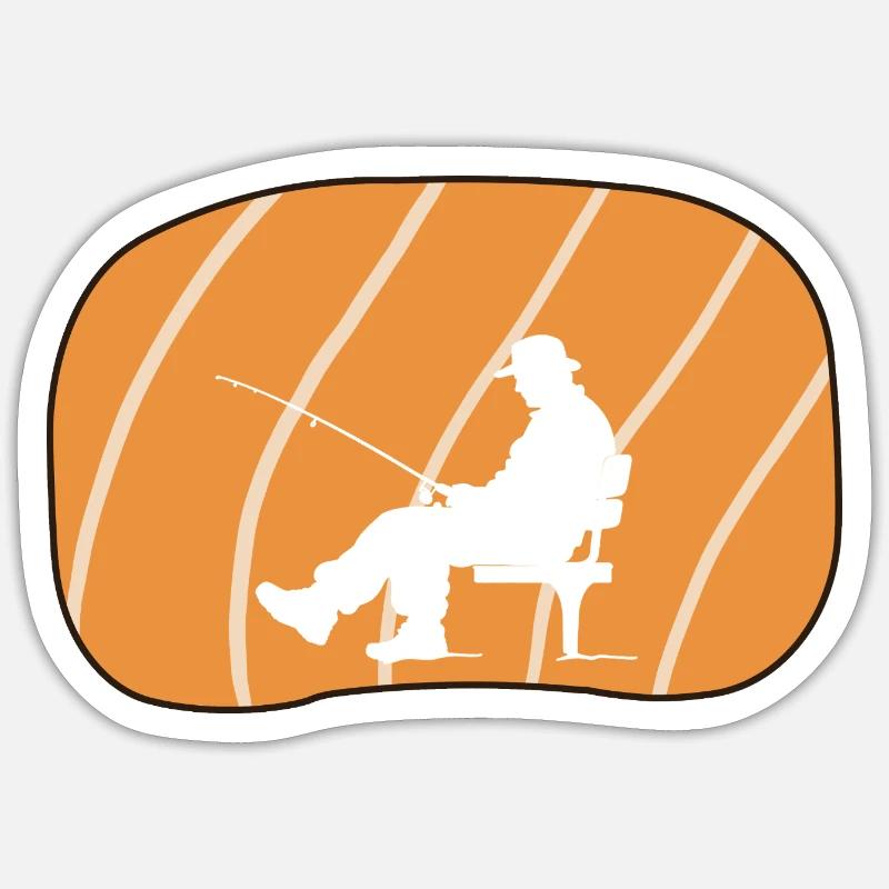 Pêcheur Pêcheur Pêcheur - Sticker taille S (10 x 10 cm) - blanc mat