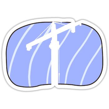Kran Kranfahren Baustelle - Sticker Größe S (10 x 10 cm) - Mattweiß - Vorne