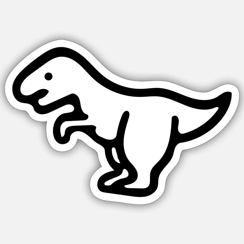 dinosaure - Sticker taille S (10 x 10 cm) - blanc mat