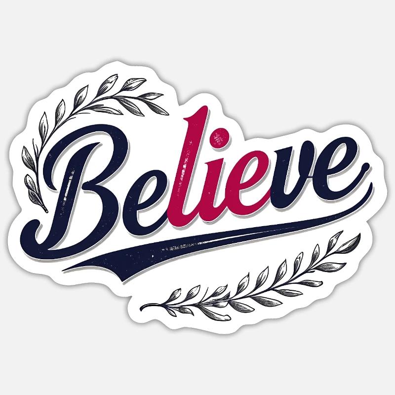 Croire - Sticker taille S (10 x 10 cm) - blanc mat