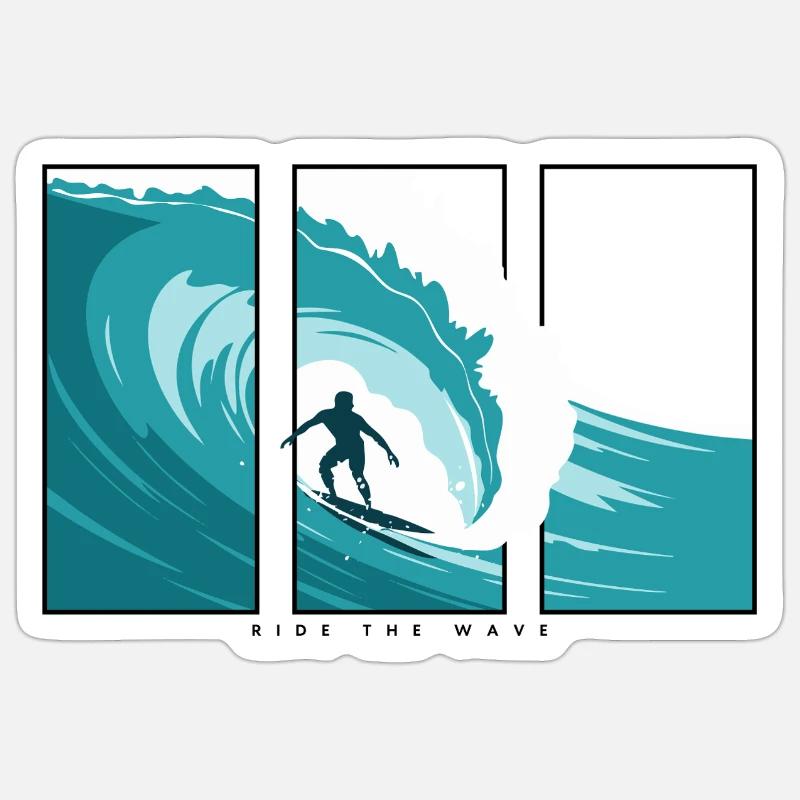 Ride the Wave - Sticker size S (10 x 10 cm) - white matte