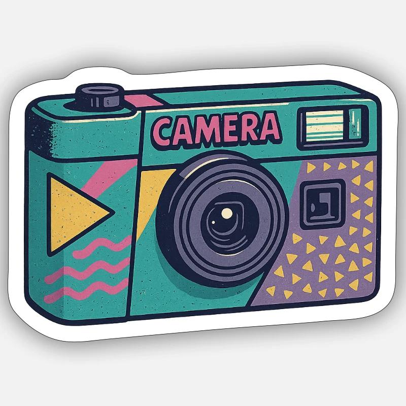Millennial Retro Camera - Sticker size S (10 x 10 cm) - white matte