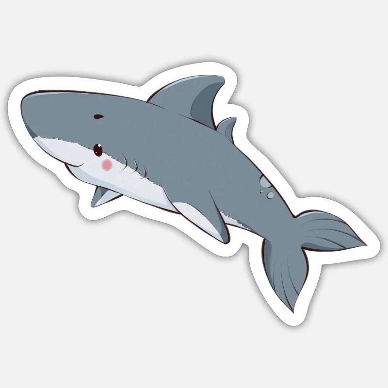 Shark - Sticker size S (10 x 10 cm) - white matte