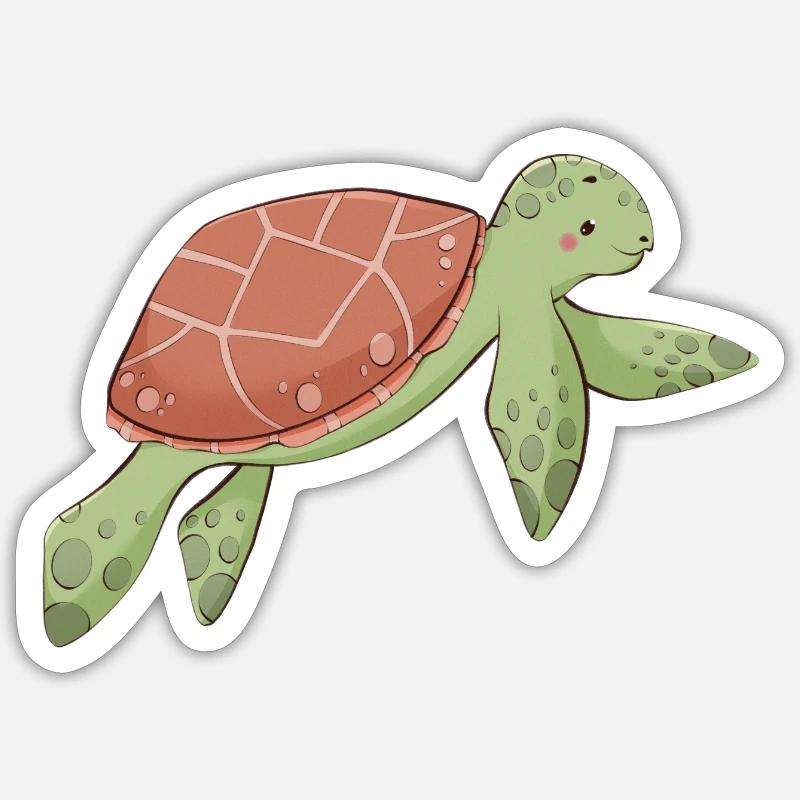 Tortue - Sticker taille S (10 x 10 cm) - blanc mat