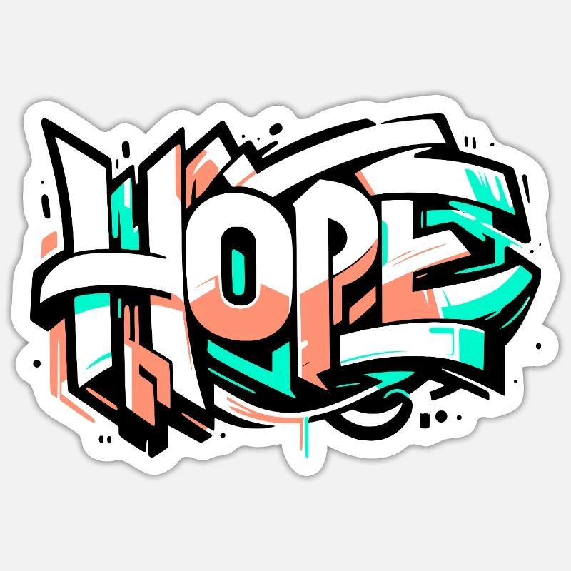 Hoffen - Sticker Größe S (10 x 10 cm) - Mattweiß