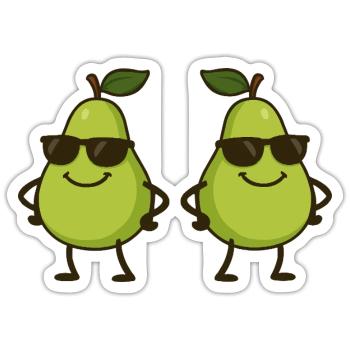 birne comic cool 2 - Sticker Größe S (10 x 10 cm) - Mattweiß - Vorne