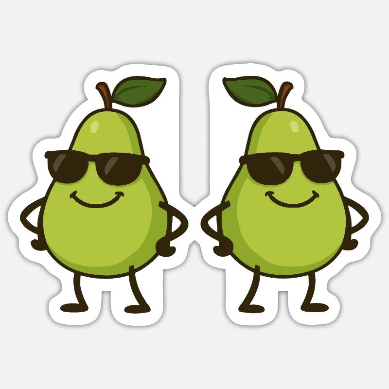 Pear Comic Cool 2 - Sticker size S (10 x 10 cm) - white matte