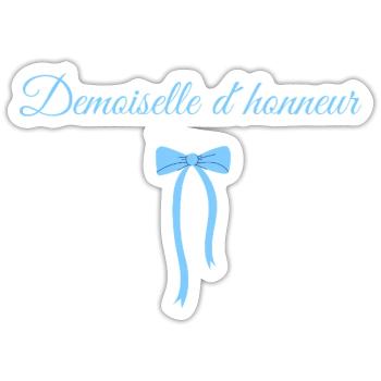 Blue Bow Bridesmaid - Sticker size S (10 x 10 cm) - white matte - Front