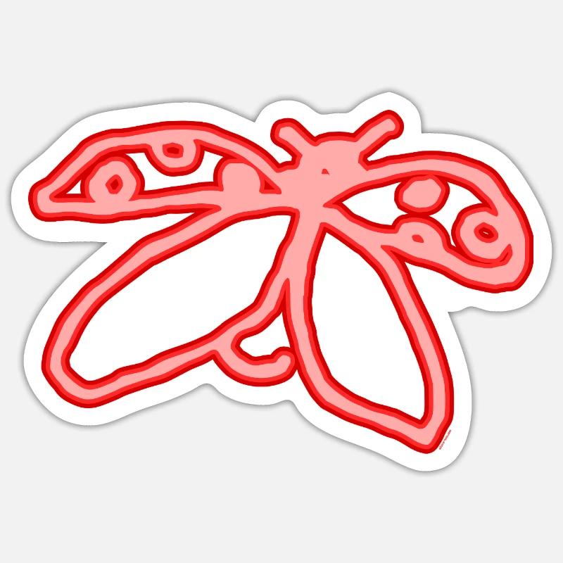 Neon Ladybug - Sticker size S (10 x 10 cm) - white matte