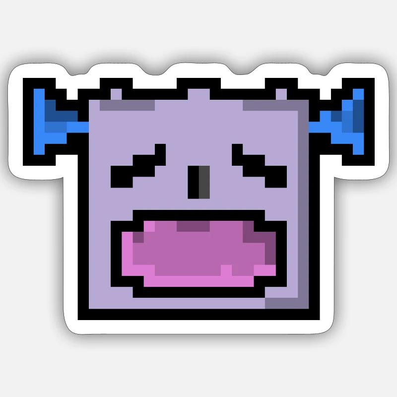 Pixel LOL - Sticker Größe S (10 x 10 cm) - Mattweiß