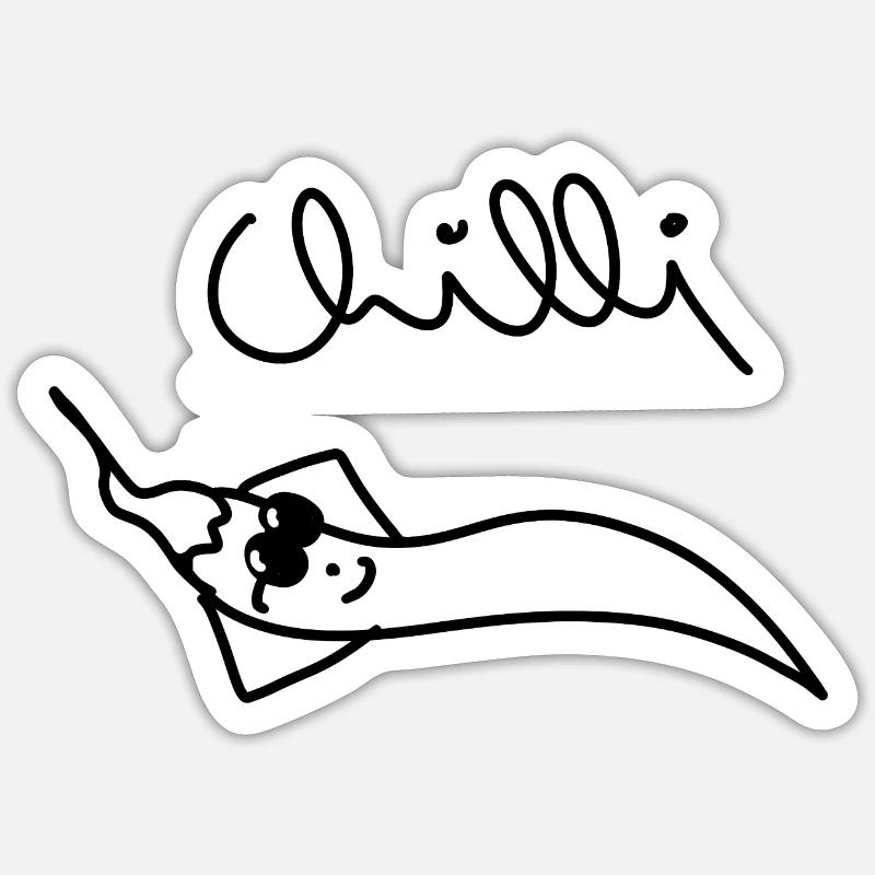 Piment - Piment réfrigéré - Sticker taille S (10 x 10 cm) - blanc mat