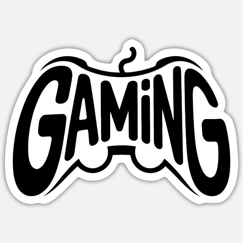 Gaming - Cool Controller Logo - Sticker size S (10 x 10 cm) - white matte