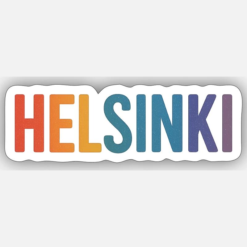 HELSINKI - Sticker size S (10 x 10 cm) - white matte