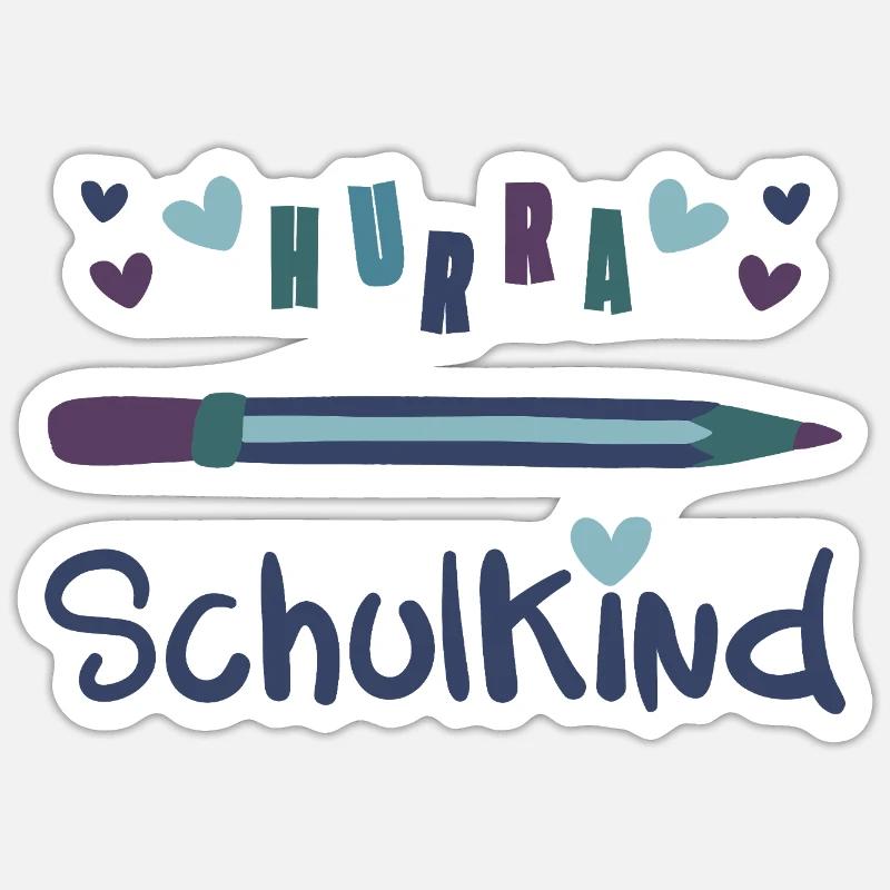 HURRA SCHULKIND - EINSCHULUNG - SCHULSTART Sticker Größe S (10 x 10 cm)