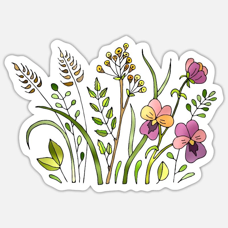 Fleur Sticker taille S (10 x 10 cm)