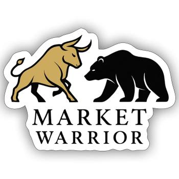 Market Warrior – Bull vs. Bear - Sticker size S (10 x 10 cm) - white matte - Front