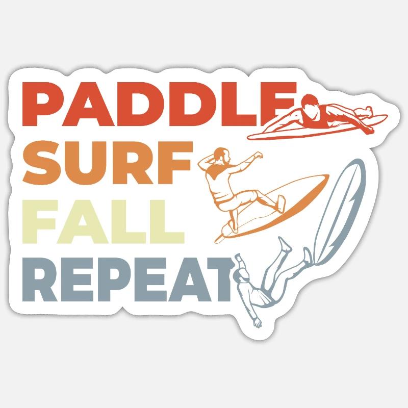 Paddle Surf Repeat - Sticker size S (10 x 10 cm) - white matte