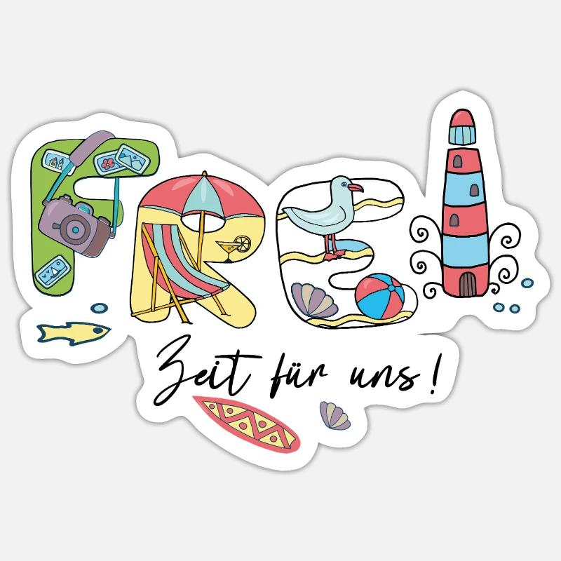 Vacances de loisirs - Sticker taille S (10 x 10 cm) - blanc mat