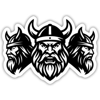 Wikinger Krieger Team - Sticker Größe S (10 x 10 cm) - Mattweiß - Vorne