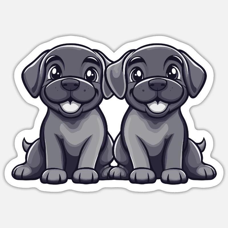 Mastiff Dog Comic - Sticker size S (10 x 10 cm) - white matte