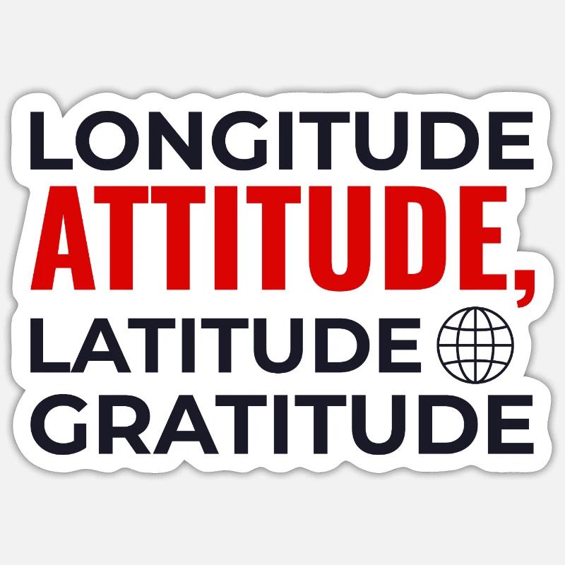 Längengrad Breitengrad Einstellung Dankbarkeit GIS Karte Sticker Größe S (10 x 10 cm)