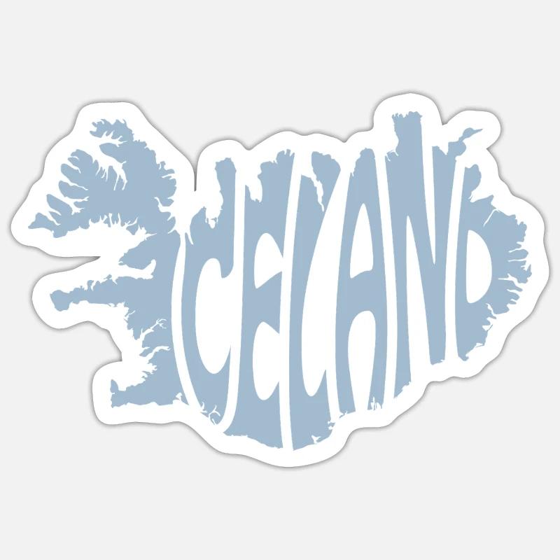 Conception typographique islandaise - Sticker taille S (10 x 10 cm) - blanc mat