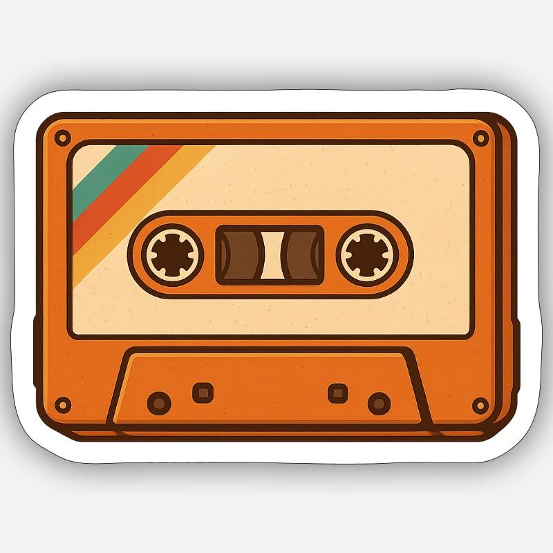 Retro Cassette Sticker size S (10 x 10 cm)