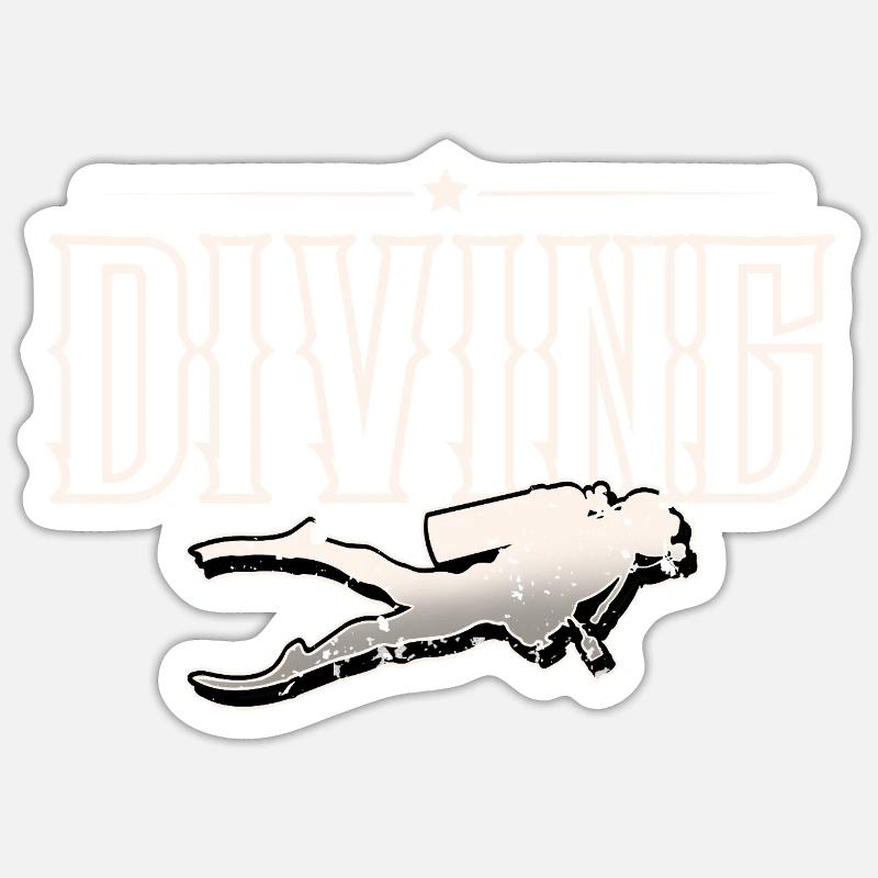Plonger - Sticker taille S (10 x 10 cm) - blanc mat