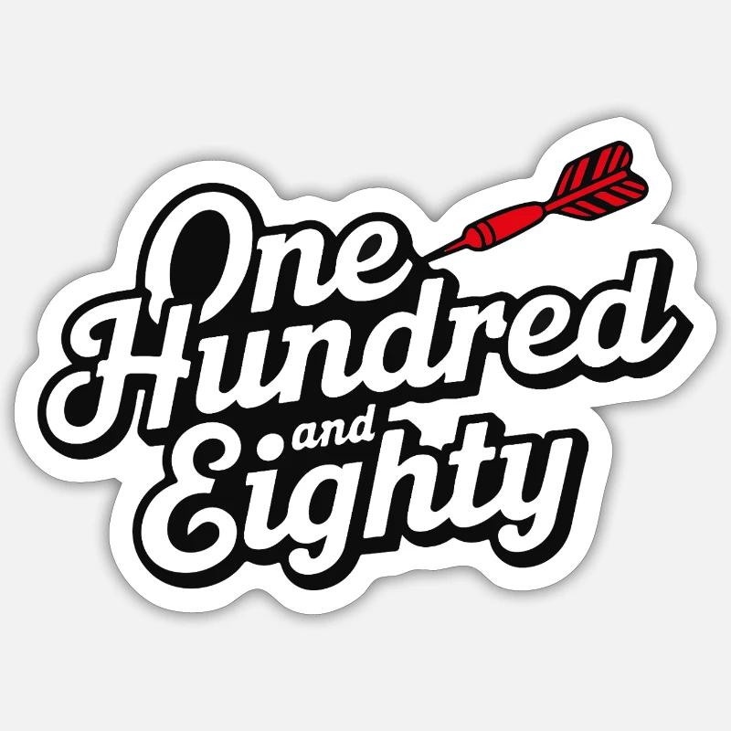 Darts Einhundertachtzig - Sticker Größe S (10 x 10 cm) - Mattweiß