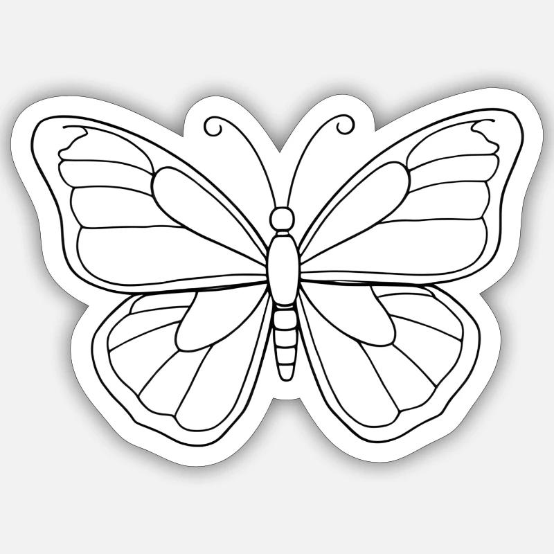 Minimalistic Butterfly - Sticker size S (10 x 10 cm) - white matte