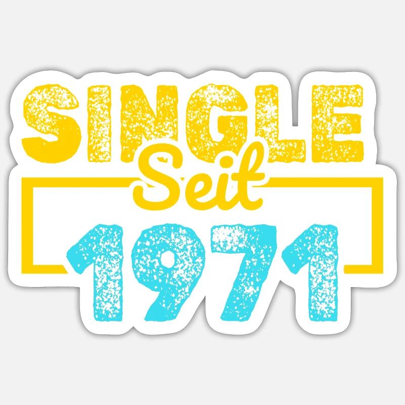 Single 1971 - Sticker Größe S (10 x 10 cm) - Mattweiß