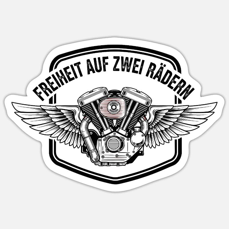 Freedom on two wheels - Sticker size S (10 x 10 cm) - white matte