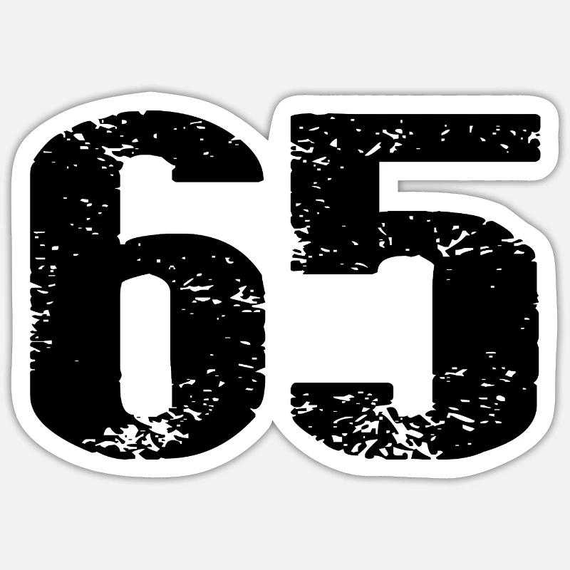 Maillot à 65 numéros - Sticker taille S (10 x 10 cm) - blanc mat